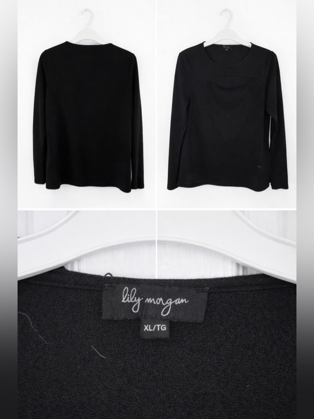 Lily Morgan Black Long Sleeve Knit Top